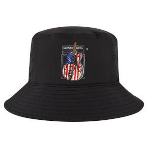 American Flag Guitar 4th Of July Guitarist Usa Country Music Cool Comfort Performance Bucket Hat