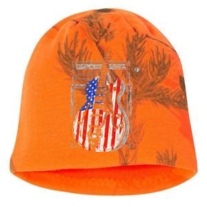 American Flag Guitar 4th Of July Guitarist Usa Country Music Kati - Camo Knit Beanie