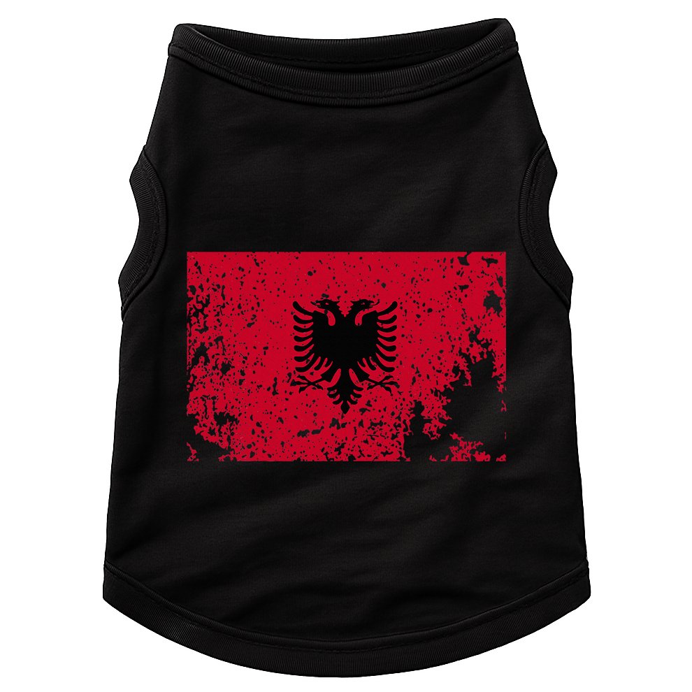 Albania Flag Grunge Albanian Flag Patriotic Doggie Tank