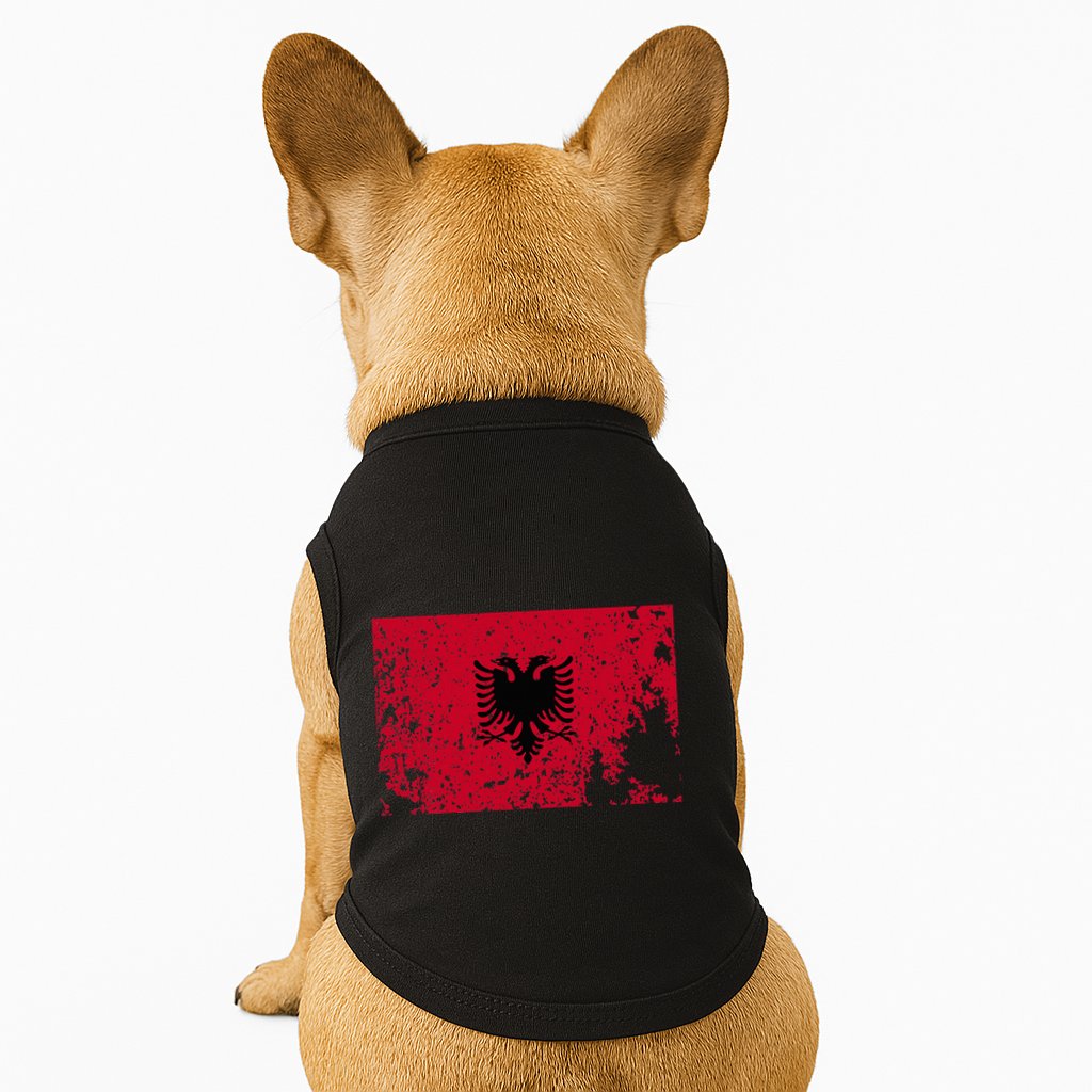 Albania Flag Grunge Albanian Flag Patriotic Doggie Tank