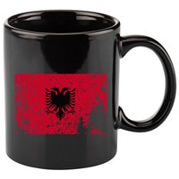Albania Flag Grunge Albanian Flag Patriotic 11oz C Handle Ceramic Mug