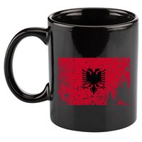Albania Flag Grunge Albanian Flag Patriotic 11oz C Handle Ceramic Mug