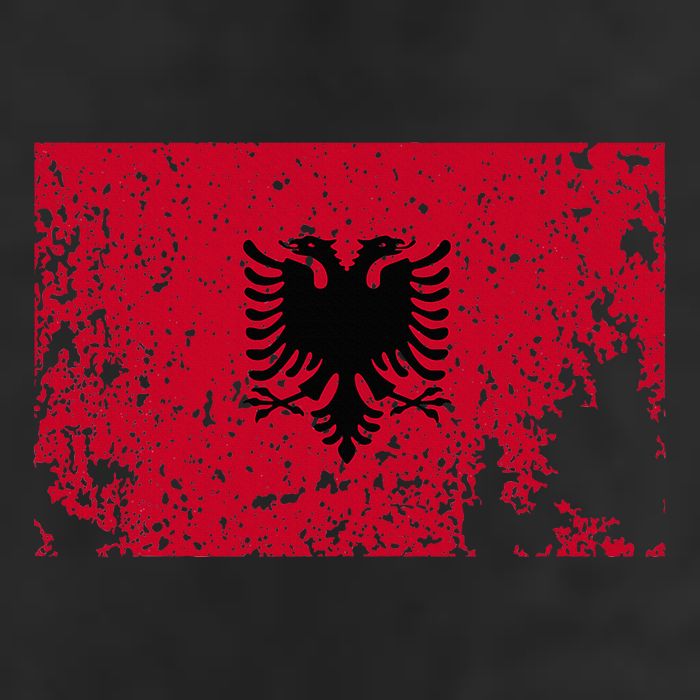 Albania Flag Grunge Albanian Flag Patriotic 11oz C Handle Ceramic Mug