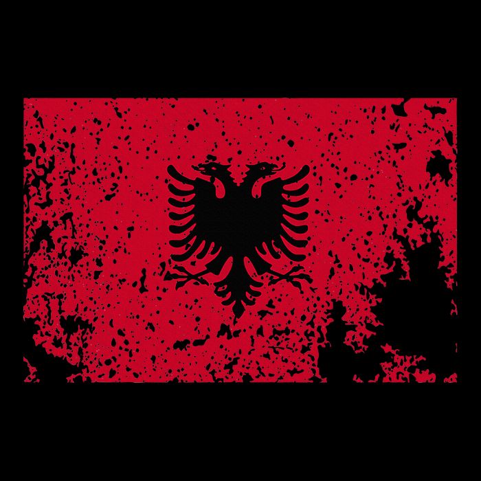 Albania Flag Grunge Albanian Flag Patriotic Drawstring Bag