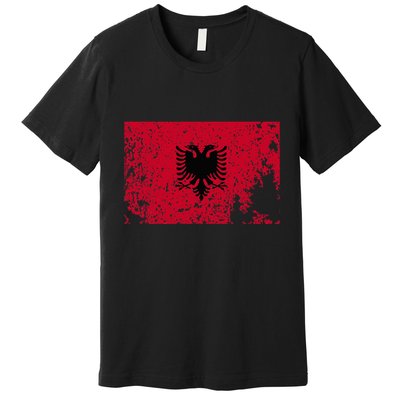 Albania Flag Grunge Albanian Flag Patriotic Premium T-Shirt