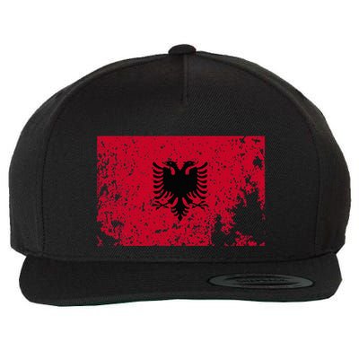 Albania Flag Grunge Albanian Flag Patriotic Wool Snapback Cap