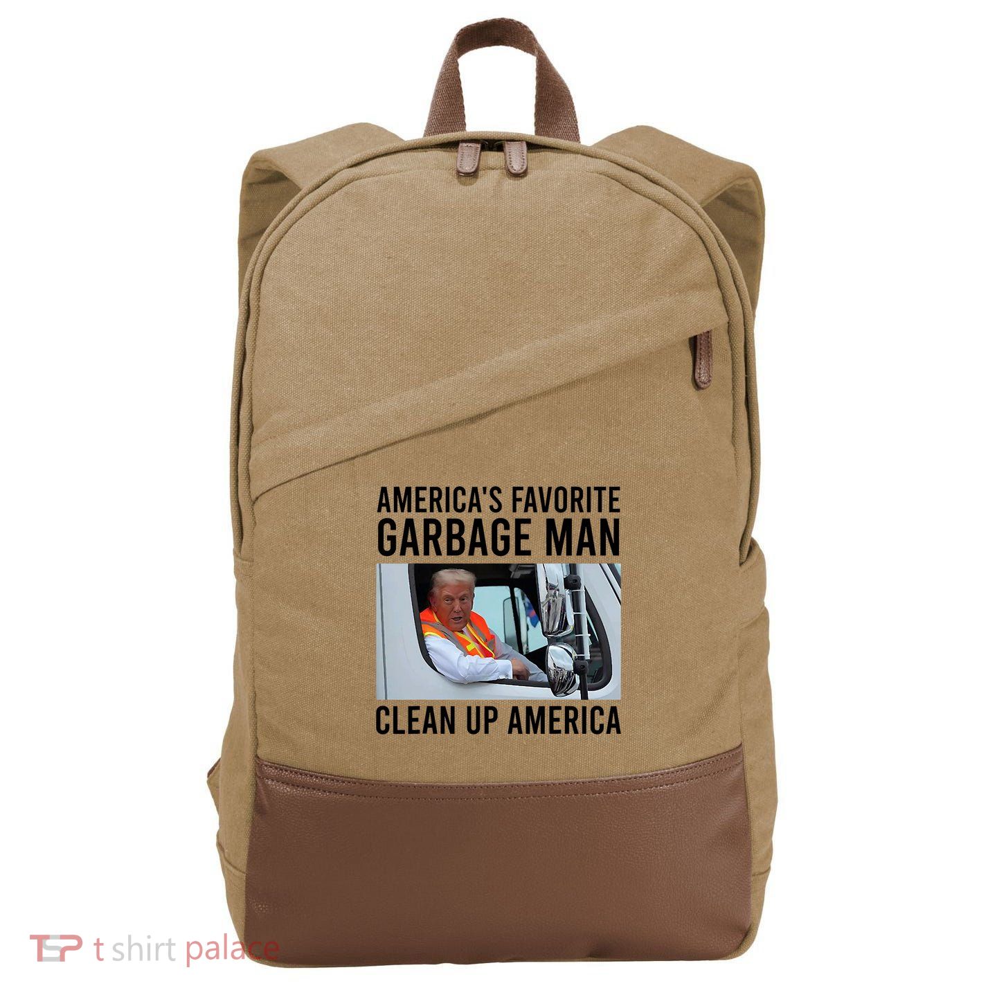 AmericaS Favorite Garbage Man Clean Up America Cotton Canvas Backpack