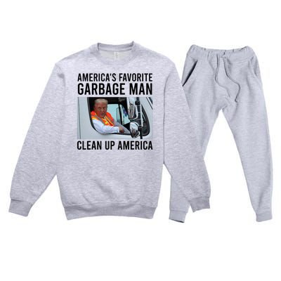 AmericaS Favorite Garbage Man Clean Up America Premium Crewneck Sweatsuit Set