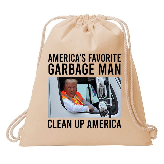 AmericaS Favorite Garbage Man Clean Up America Drawstring Bag