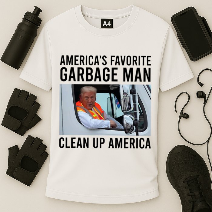 AmericaS Favorite Garbage Man Clean Up America Cooling Performance Crew T-Shirt