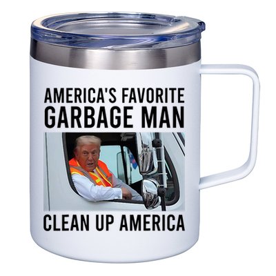 AmericaS Favorite Garbage Man Clean Up America 12oz Stainless Steel Coffee Mug