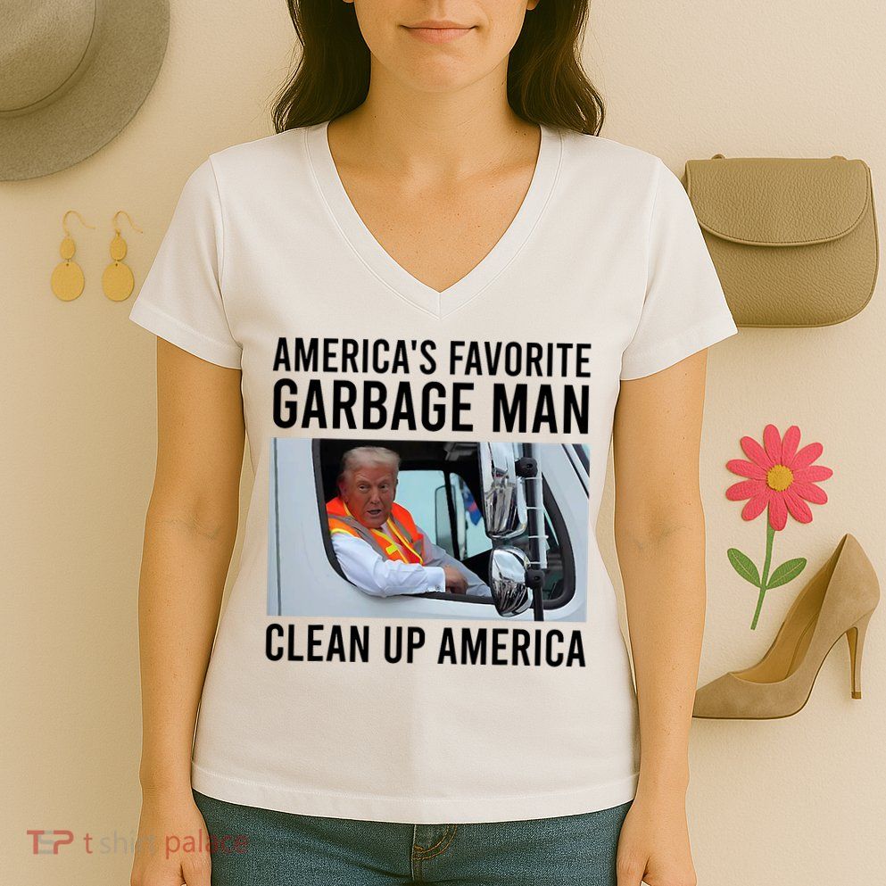 AmericaS Favorite Garbage Man Clean Up America Women's V-Neck T-Shirt