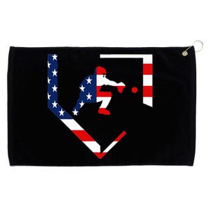 American Flag Graphic Baseball Catcher Gear Baseballin Grommeted Golf Towel