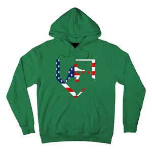 American Flag Graphic Baseball Catcher Gear Baseballin Hoodie