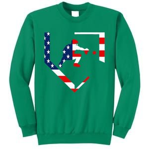 American Flag Graphic Baseball Catcher Gear Baseballin Sweatshirt