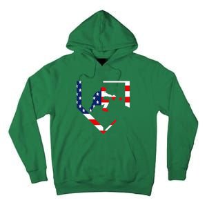 American Flag Graphic Baseball Catcher Gear Baseballin Tall Hoodie