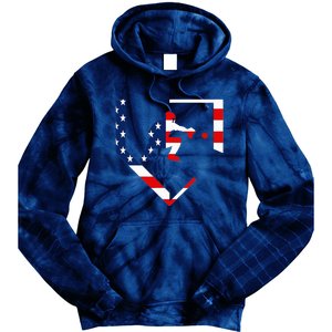 American Flag Graphic Baseball Catcher Gear Baseballin Tie Dye Hoodie