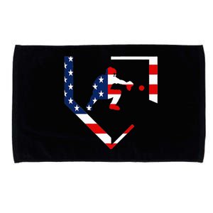 American Flag Graphic Baseball Catcher Gear Baseballin Gift Microfiber Hand Towel