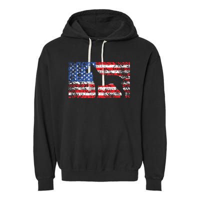 American Flag Great Dane Dog 4th Of July USA Gift Garment-Dyed Fleece Hoodie