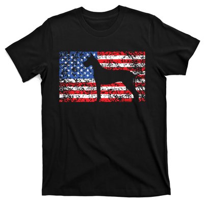 American Flag Great Dane Dog 4th Of July USA Gift T-Shirt