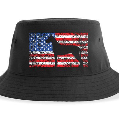 American Flag Great Dane Dog 4th Of July USA Gift Sustainable Bucket Hat