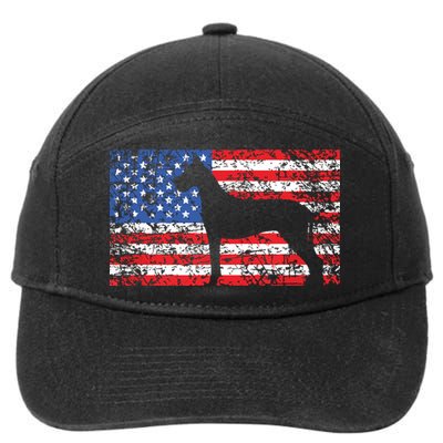 American Flag Great Dane Dog 4th Of July USA Gift 7-Panel Snapback Hat