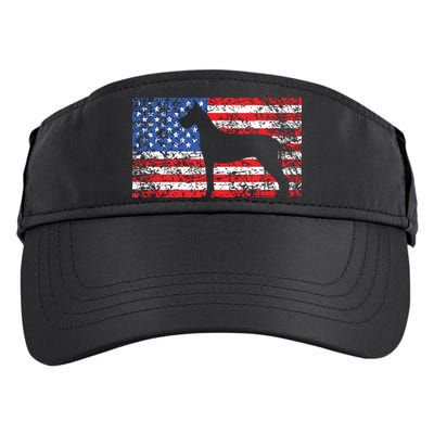 American Flag Great Dane Dog 4th Of July USA Gift Adult Drive Performance Visor