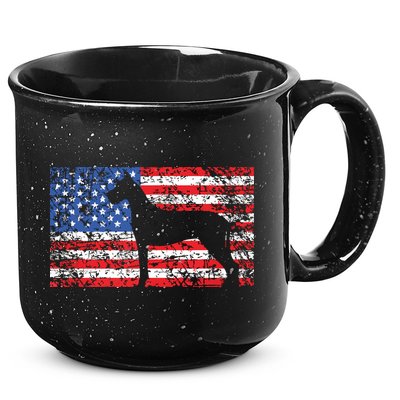 American Flag Great Dane Dog 4th Of July USA Gift 15oz Campfire Ceramic Mug