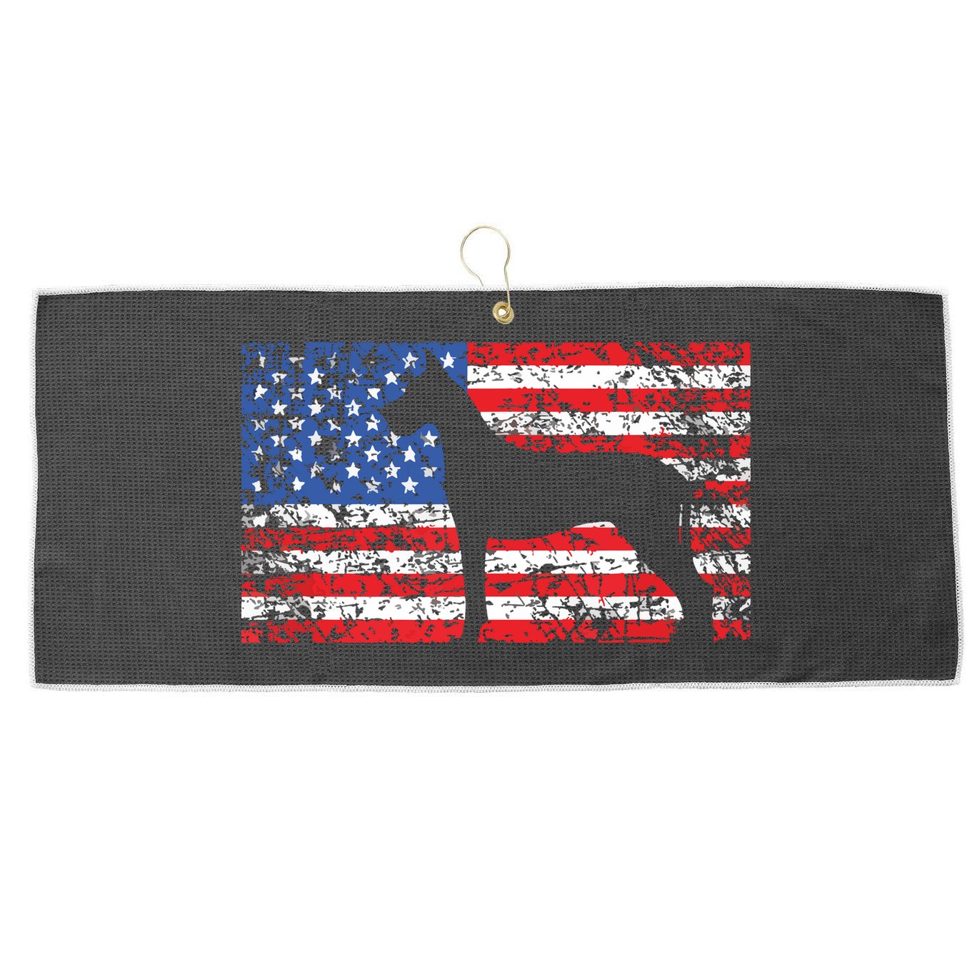 American Flag Great Dane Dog 4th Of July USA Gift Large Microfiber Waffle Golf Towel