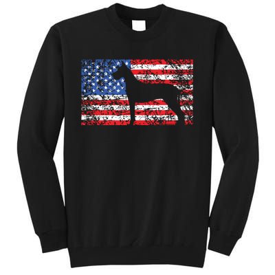 American Flag Great Dane Dog 4th Of July USA Gift Tall Sweatshirt