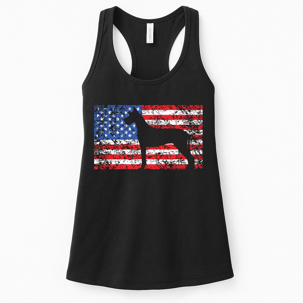 American Flag Great Dane Dog 4th Of July USA Gift Womens Tank Top