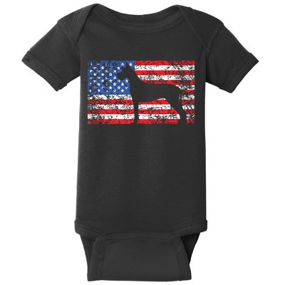 American Flag Great Dane Dog 4th Of July USA Gift Baby Bodysuit