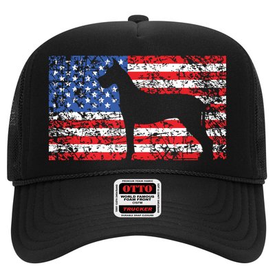 American Flag Great Dane Dog 4th Of July USA Gift Trucker Hat