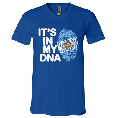 Argentina Flag Gift It's In My Dna Argentinian Argentine Great Gift V-Neck T-Shirt