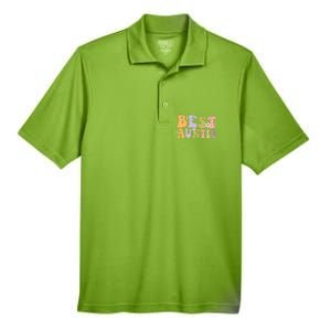 Auntie Funny Gift Best Auntie Ever Auntie Groovy Aunt Gift Men's Origin Performance Pique Polo