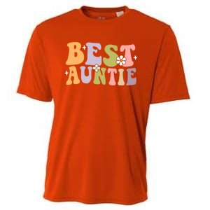 Auntie Funny Gift Best Auntie Ever Auntie Groovy Aunt Gift Cooling Performance Crew T-Shirt