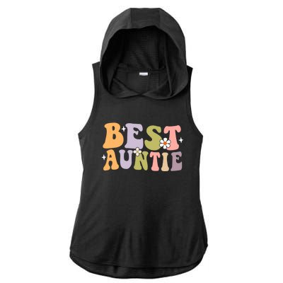 Auntie Funny Gift Best Auntie Ever Auntie Groovy Aunt Gift Ladies PosiCharge Tri-Blend Wicking Draft Hoodie Tank