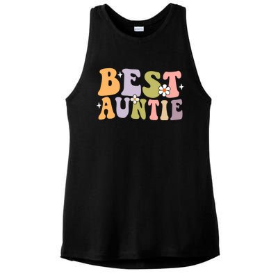 Auntie Funny Gift Best Auntie Ever Auntie Groovy Aunt Gift Ladies PosiCharge Tri-Blend Wicking Tank