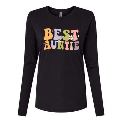 Auntie Funny Gift Best Auntie Ever Auntie Groovy Aunt Gift Womens Cotton Relaxed Long Sleeve T-Shirt