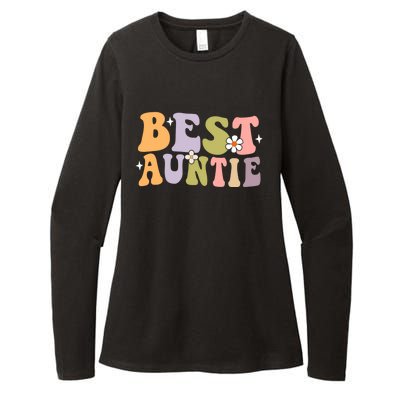 Auntie Funny Gift Best Auntie Ever Auntie Groovy Aunt Gift Womens CVC Long Sleeve Shirt