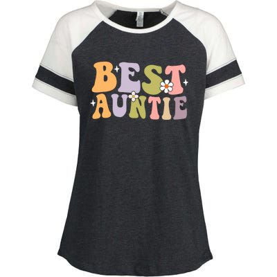 Auntie Funny Gift Best Auntie Ever Auntie Groovy Aunt Gift Enza Ladies Jersey Colorblock Tee