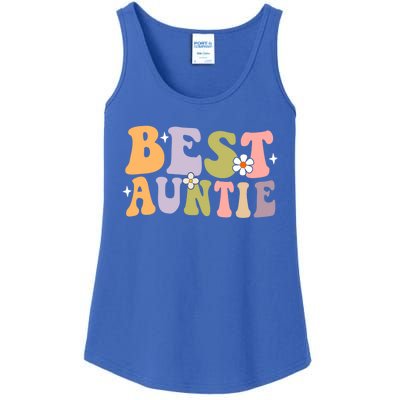 Auntie Funny Gift Best Auntie Ever Auntie Groovy Aunt Gift Ladies Essential Tank