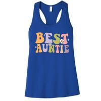 Auntie Funny Gift Best Auntie Ever Auntie Groovy Aunt Gift Women's Racerback Tank