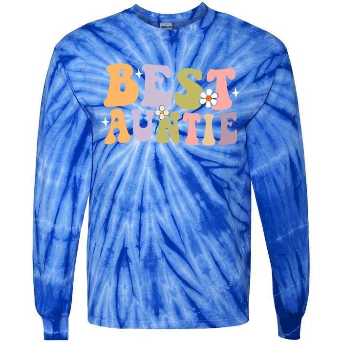 Auntie Funny Gift Best Auntie Ever Auntie Groovy Aunt Gift Tie-Dye Long Sleeve Shirt