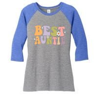 Auntie Funny Gift Best Auntie Ever Auntie Groovy Aunt Gift Women's Tri-Blend 3/4-Sleeve Raglan Shirt