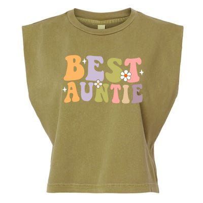 Auntie Funny Gift Best Auntie Ever Auntie Groovy Aunt Gift Garment-Dyed Women's Muscle Tee