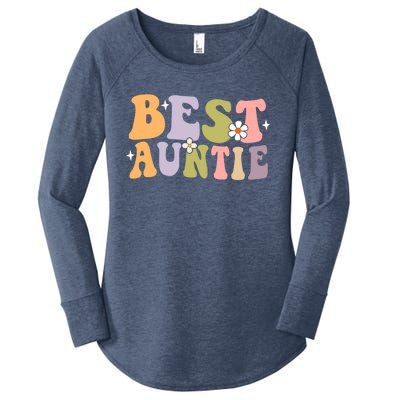 Auntie Funny Gift Best Auntie Ever Auntie Groovy Aunt Gift Women's Perfect Tri Tunic Long Sleeve Shirt