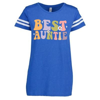 Auntie Funny Gift Best Auntie Ever Auntie Groovy Aunt Gift Enza Ladies Jersey Football T-Shirt