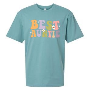 Auntie Funny Gift Best Auntie Ever Auntie Groovy Aunt Gift Sueded Cloud Jersey T-Shirt