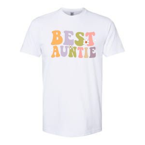 Auntie Funny Gift Best Auntie Ever Auntie Groovy Aunt Gift Softstyle CVC T-Shirt